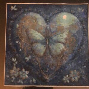 Blue Heart Butterfly Art Painting